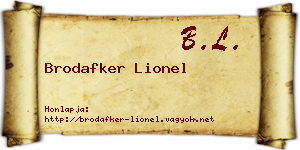Brodafker Lionel névjegykártya